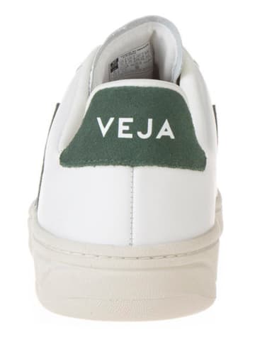 Veja Skórzane sneakersy "V 12" w kolorze biało-zielonym