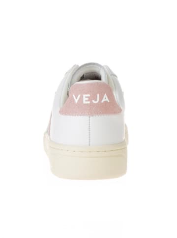 Veja Skórzane sneakersy "V 12" w kolorze biało-jasnoróżowym