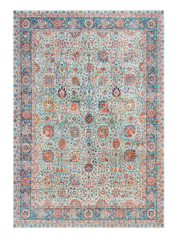 Elle Decoration Laagpolig tapijt "Mahal" lichtblauw/meerkleurig