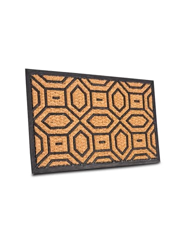 Hanse Home Kokos-Fußmatte "Diamonds" in Natur/ Schwarz