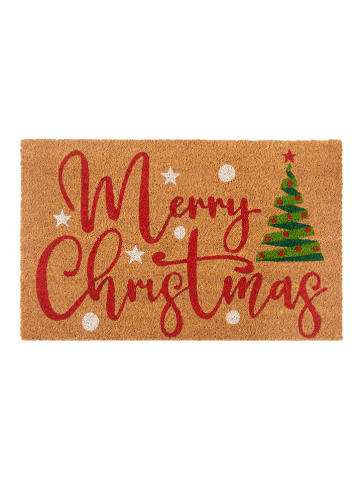 Hanse Home Kokos-Fußmatte ''Merry Christmas'' in Hellbraun/ Bunt