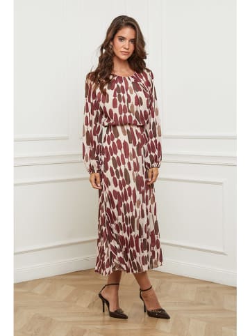 L'armoire de Suzette Kleid in Bordeaux/ Braun/ Creme
