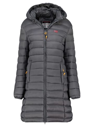 Geographical Norway Doorgestikte mantel "Atikolor" donkergrijs