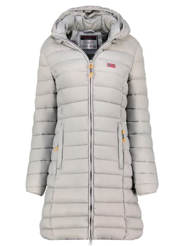 Geographical Norway Płaszcz pikowany "Atikolor" w kolorze jasnoszarym