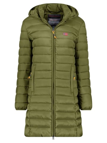 Geographical Norway Płaszcz pikowany "Atikolor" w kolorze oliwkowym