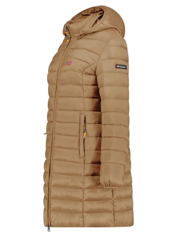 Geographical Norway Płaszcz pikowany "Atikolor" w kolorze szarobrązowym