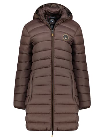 Geographical Norway Doorgestikte mantel "Atikamap" donkerbruin