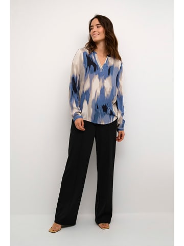 Kaffe Bluse in Blau/ Beige