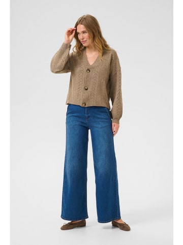 Cream Cardigan "Holiday" in Hellbraun