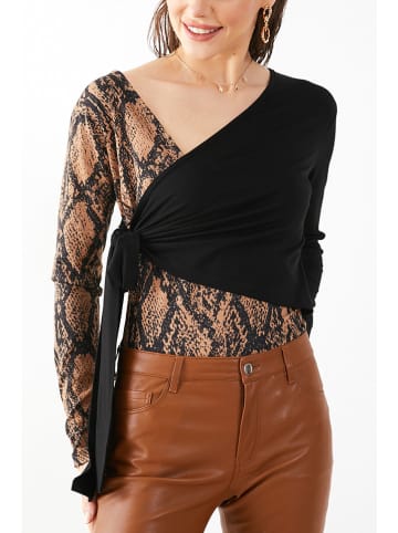 Milan Kiss Blouse lichtbruin/zwart