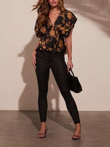 Milan Kiss Top in Schwarz/ Hellbraun