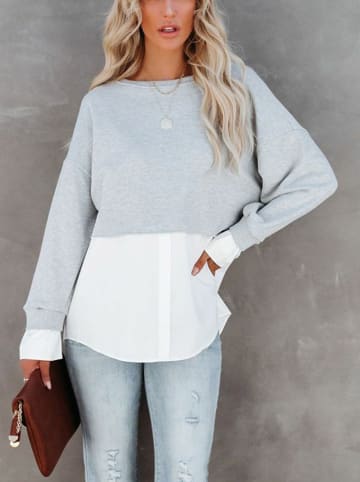 Milan Kiss Sweatshirt wit/grijs