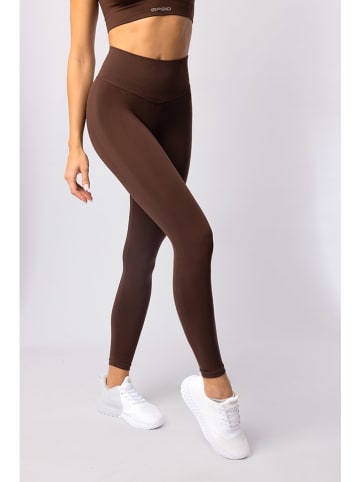 Spaio Legginsy sportowe "Flex Innergy" w kolorze brązowym