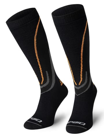 Spaio Ski-/Snowboardkniestrümpfe "Thermo-Evo" in Schwarz/ Orange