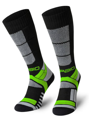 Spaio Ski-/Snowboardkniestrümpfe "Thermo-Evo 02" in Schwarz/ Grün
