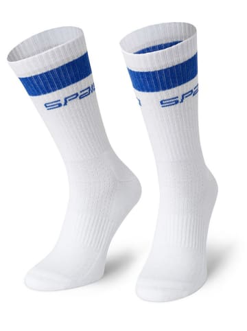 Spaio Sokken "Flex" wit/blauw
