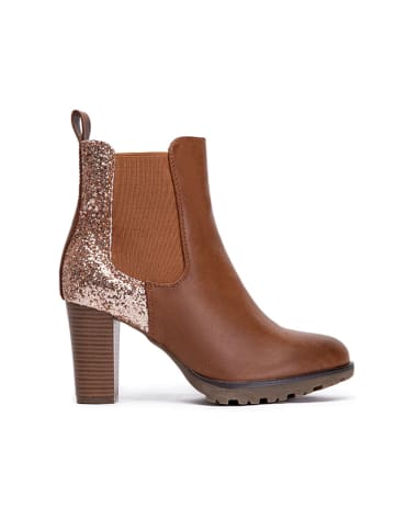 Foreverfolie Stiefeletten in Camel