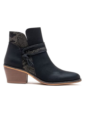 Foreverfolie Ankle-Boots in Schwarz