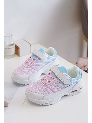 Rock & Joy Sneakers in Weiß/ Rosa/ Hellblau
