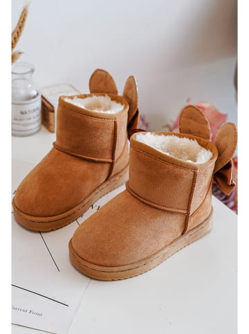 Rock & Joy Botki zimowe w kolorze jasnobrązowym