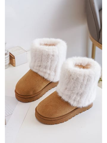 Rock & Joy Winterboots lichtbruin/wit