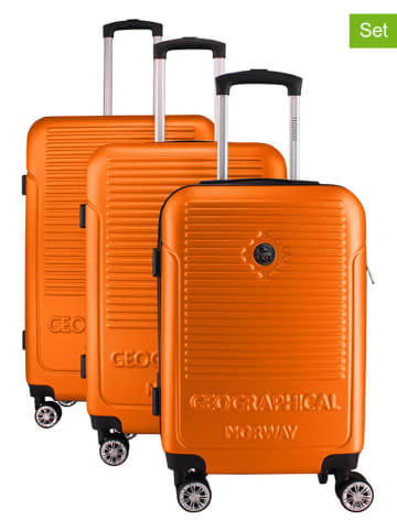 Geographical Norway 3tlg. Hardcase-Trolleyset "Santiago" in Orange