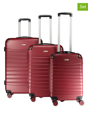 Geographical Norway 3tlg. Hardcase-Trolleyset "Softless" in Rot