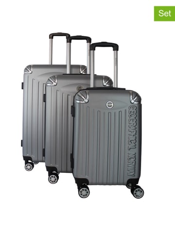 Geographical Norway 3tlg. Hardcase-Trolleyset "Softless" in Grau