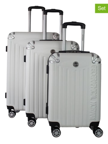 Geographical Norway 3-delige hardcase-trolleyset "Softless" wit