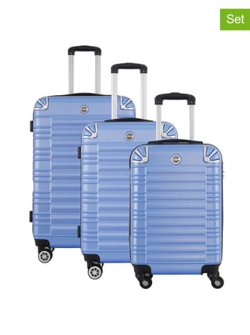 Geographical Norway 3tlg. Hardcase-Trolleyset "Sourcing" in Blau