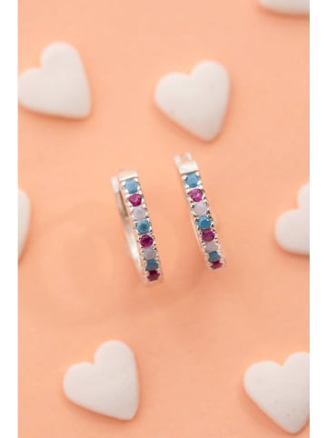 Heliophilia Srebrne kolczyki-kreole z cyrkoniami