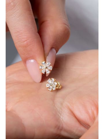 Heliophilia Vergulde oorstekers met edelstenen