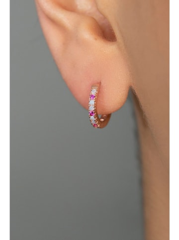 Heliophilia Srebrne kolczyki-kreole z cyrkoniami