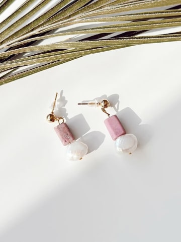 Heliophilia Vergold. Ohrstecker mit Edelsteinen und Perlen