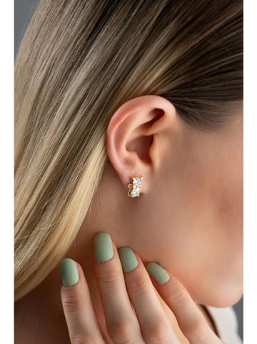 Heliophilia Pozłacane kolczyki-wkrętki z cyrkoniami