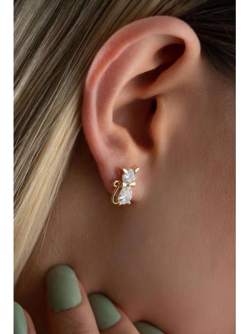 Heliophilia Pozłacane kolczyki-wkrętki z cyrkoniami