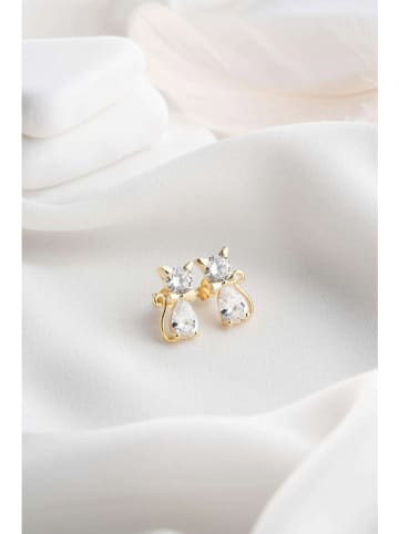 Heliophilia Vergulde oorstekers met edelstenen