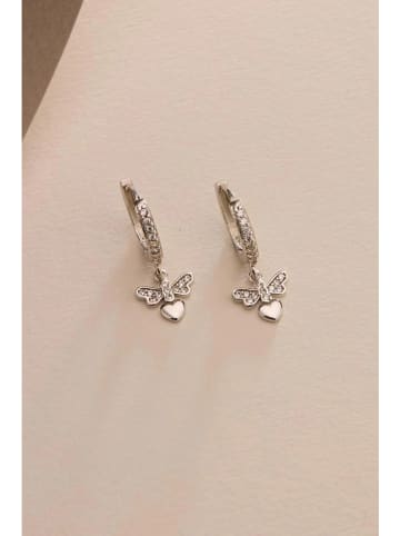 Heliophilia Srebrne kolczyki-kreole z cyrkoniami