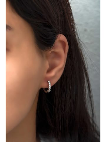 Heliophilia Zilveren creolen met edelstenen