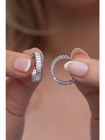 Heliophilia Zilveren creolen met edelstenen