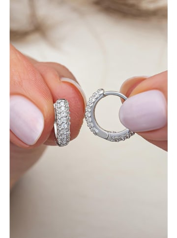 Heliophilia Zilveren creolen met edelstenen