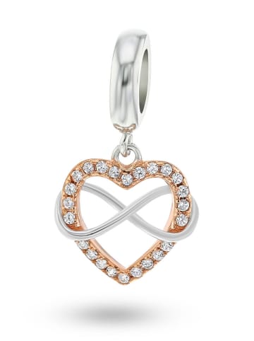 CHARM'S Rosévergulde hanger met edelstenen