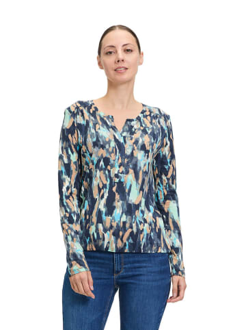 BETTY & CO Longsleeve donkerblauw/lichtblauw/camel