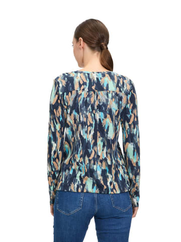 BETTY & CO Longsleeve donkerblauw/lichtblauw/camel