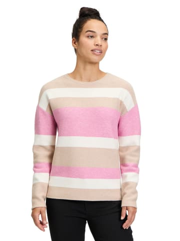 BETTY & CO Pullover in Taupe/ Rosé/ Creme
