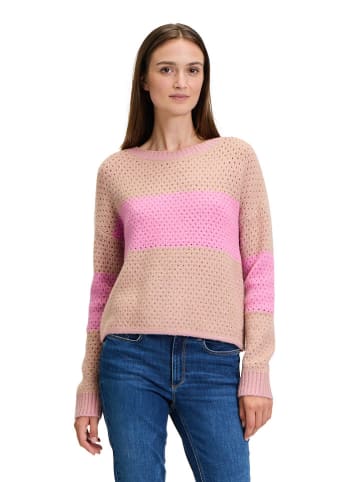 BETTY & CO Sweter w kolorze szarobrązowo-jasnoróżowym