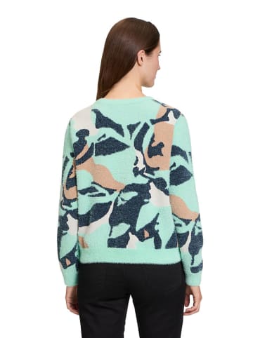 BETTY & CO Pullover in Mint/ Dunkelblau/ Beige