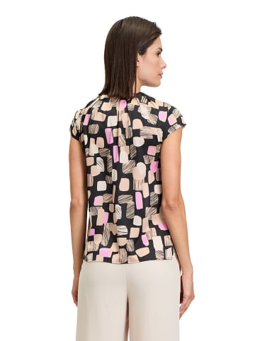 BETTY & CO Bluse in Schwarz/ Taupe/ Rosa