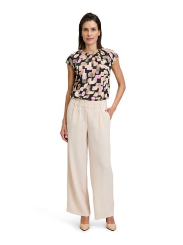 BETTY & CO Bluse in Schwarz/ Taupe/ Rosa