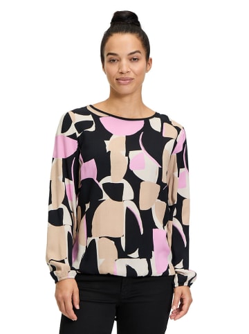 BETTY & CO Bluse in Schwarz/ Taupe/ Rosa